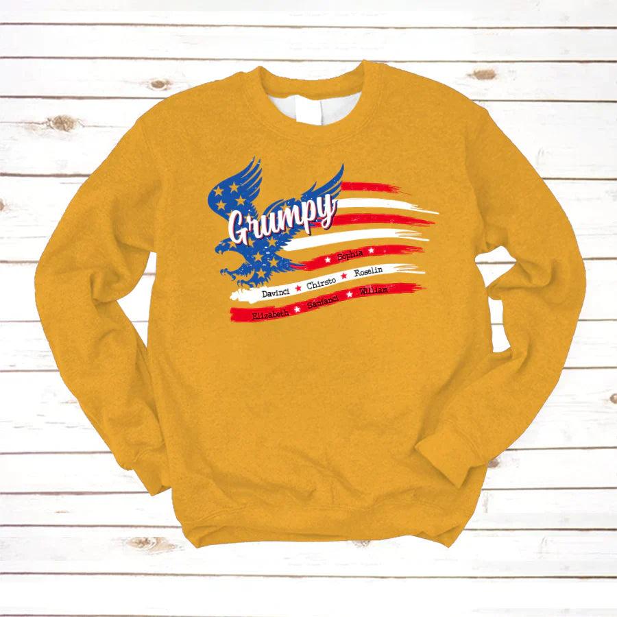 Grumpy With Grandkids Names 4th Of July CTL94 Sweatshirt
