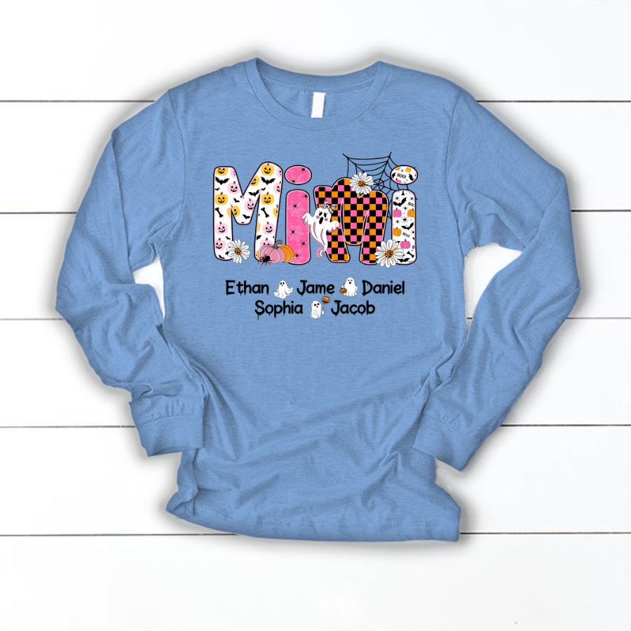 Halloween Mimi Pumpkins Boo Custom Grandma And Grandkids  Shirt