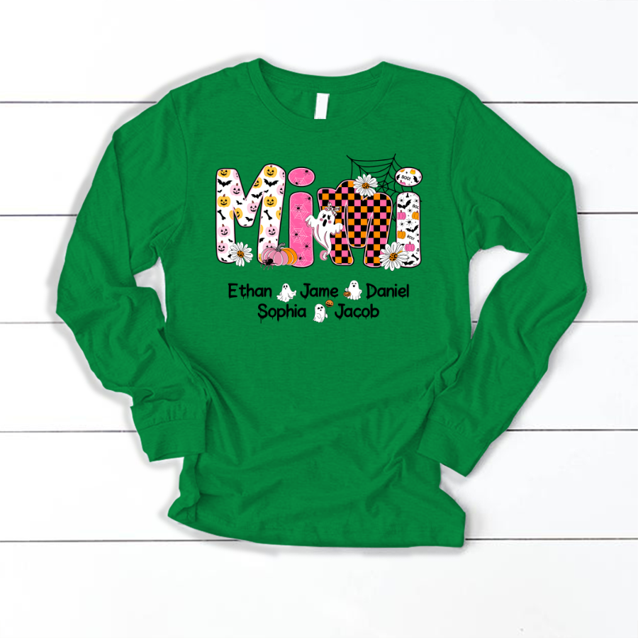 Halloween Mimi Pumpkins Boo Custom Grandma And Grandkids  Shirt