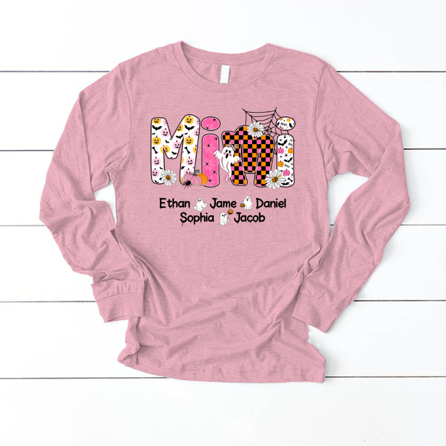 Halloween Mimi Pumpkins Boo Custom Grandma And Grandkids  Shirt