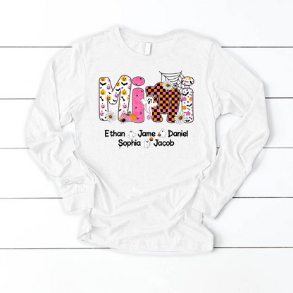Halloween Mimi Pumpkins Boo Custom Grandma And Grandkids  Shirt