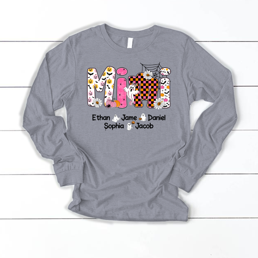 Halloween Mimi Pumpkins Boo Custom Grandma And Grandkids  Shirt
