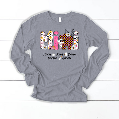 Halloween Mimi Pumpkins Boo Custom Grandma And Grandkids  Shirt