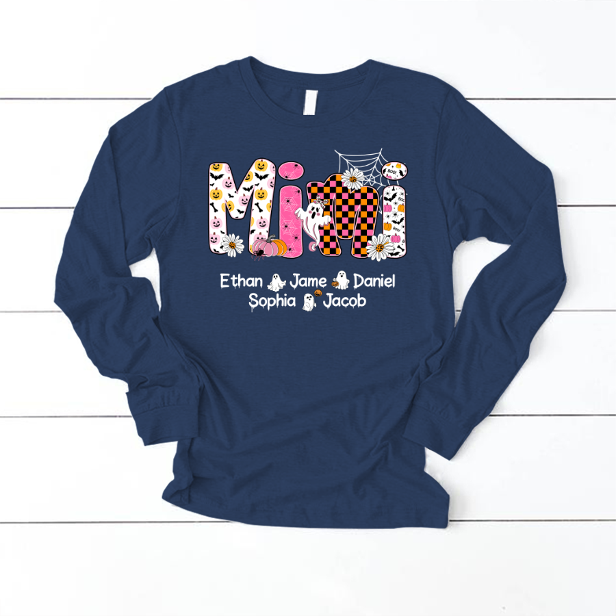 Halloween Mimi Pumpkins Boo Custom Grandma And Grandkids  Shirt