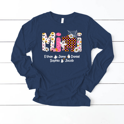 Halloween Mimi Pumpkins Boo Custom Grandma And Grandkids  Shirt