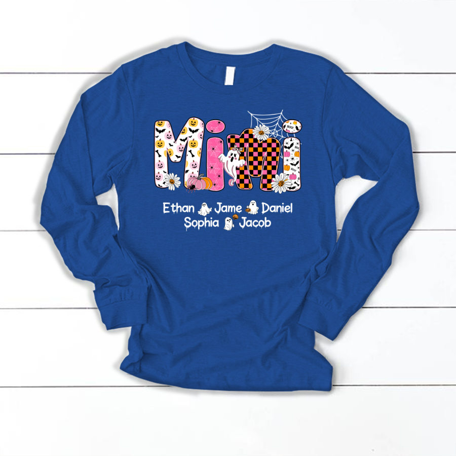 Halloween Mimi Pumpkins Boo Custom Grandma And Grandkids  Shirt