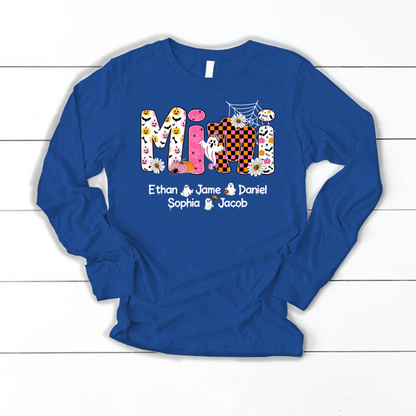 Halloween Mimi Pumpkins Boo Custom Grandma And Grandkids  Shirt