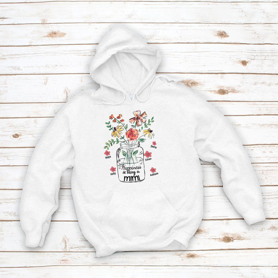 Happiness Is Being A Mimi Water Flowers Hoodie