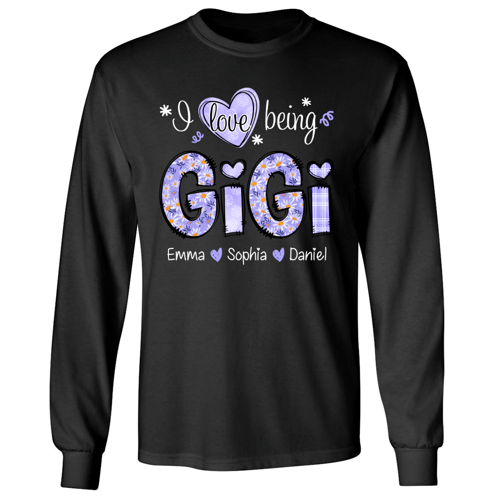I Love Being Gigi Daisy Purple With Grandkids Mother's Day TH Longsleeve