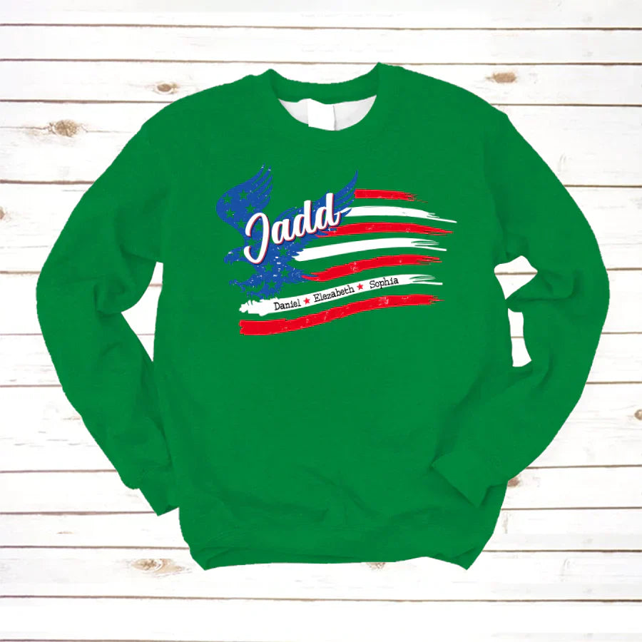 Jadd With Grandkids Names 4th Of July CTL94 Sweatshirt