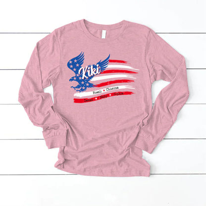 Kiki With Grandkids Names 4th Of July CTL94 Longsleeve