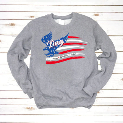 King With Grandkids Names 4th Of July CTL94 Sweatshirt