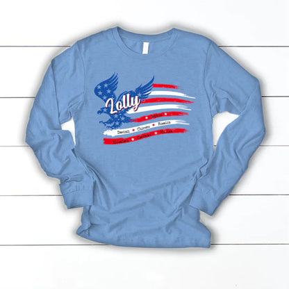 Lolly With Grandkids Names 4th Of July CTL94 Longsleeve