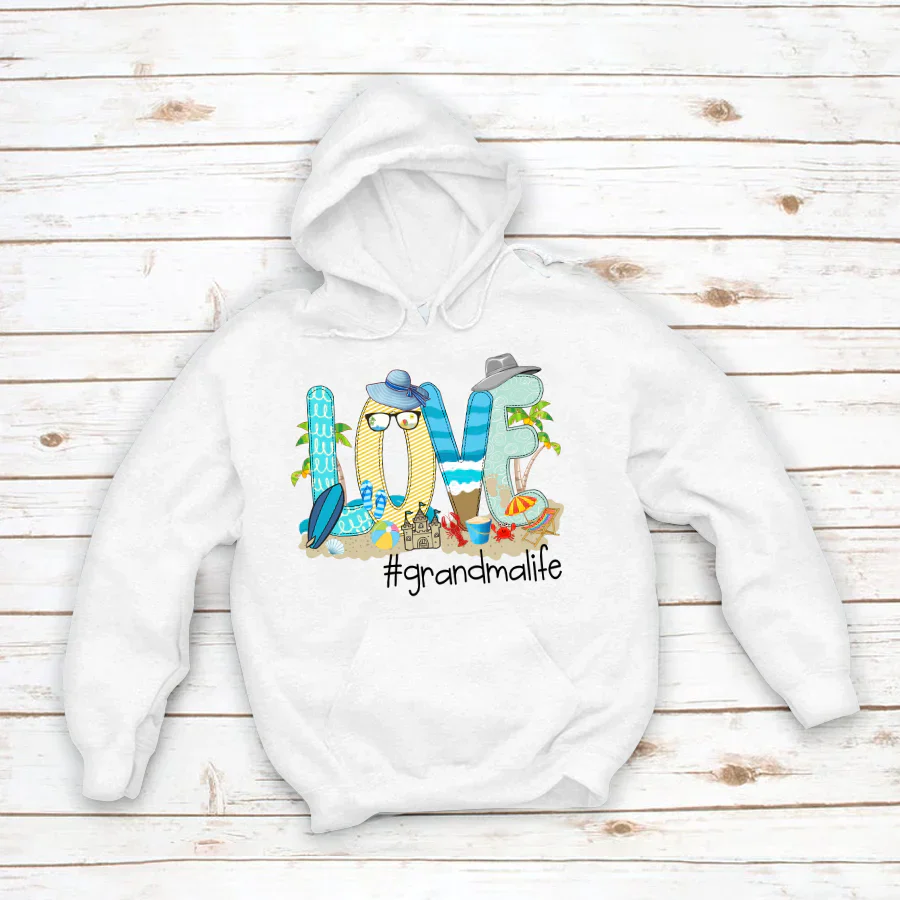 Love Beach Grandma Life Hoodie