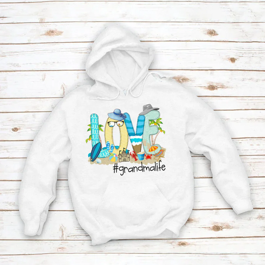Love Beach Grandma Life Hoodie
