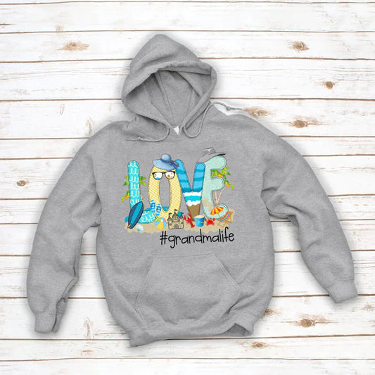 Love Beach Grandma Life Hoodie