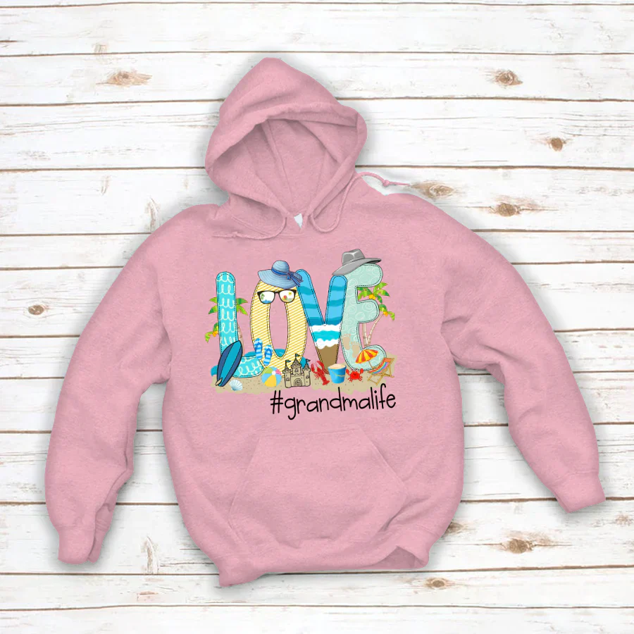 Love Beach Grandma Life Hoodie
