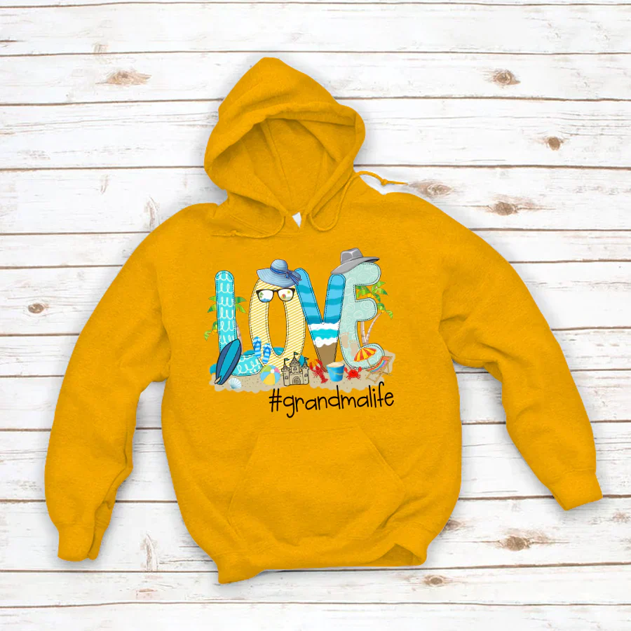 Love Beach Grandma Life Hoodie