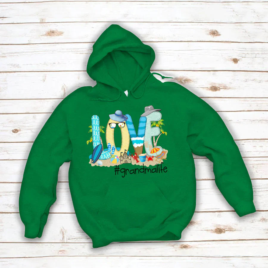 Love Beach Grandma Life Hoodie