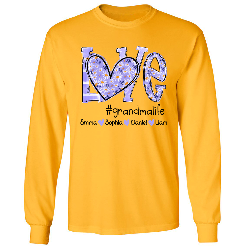 Love Daisy Purple Grandma Life With Kids TH Longsleeve