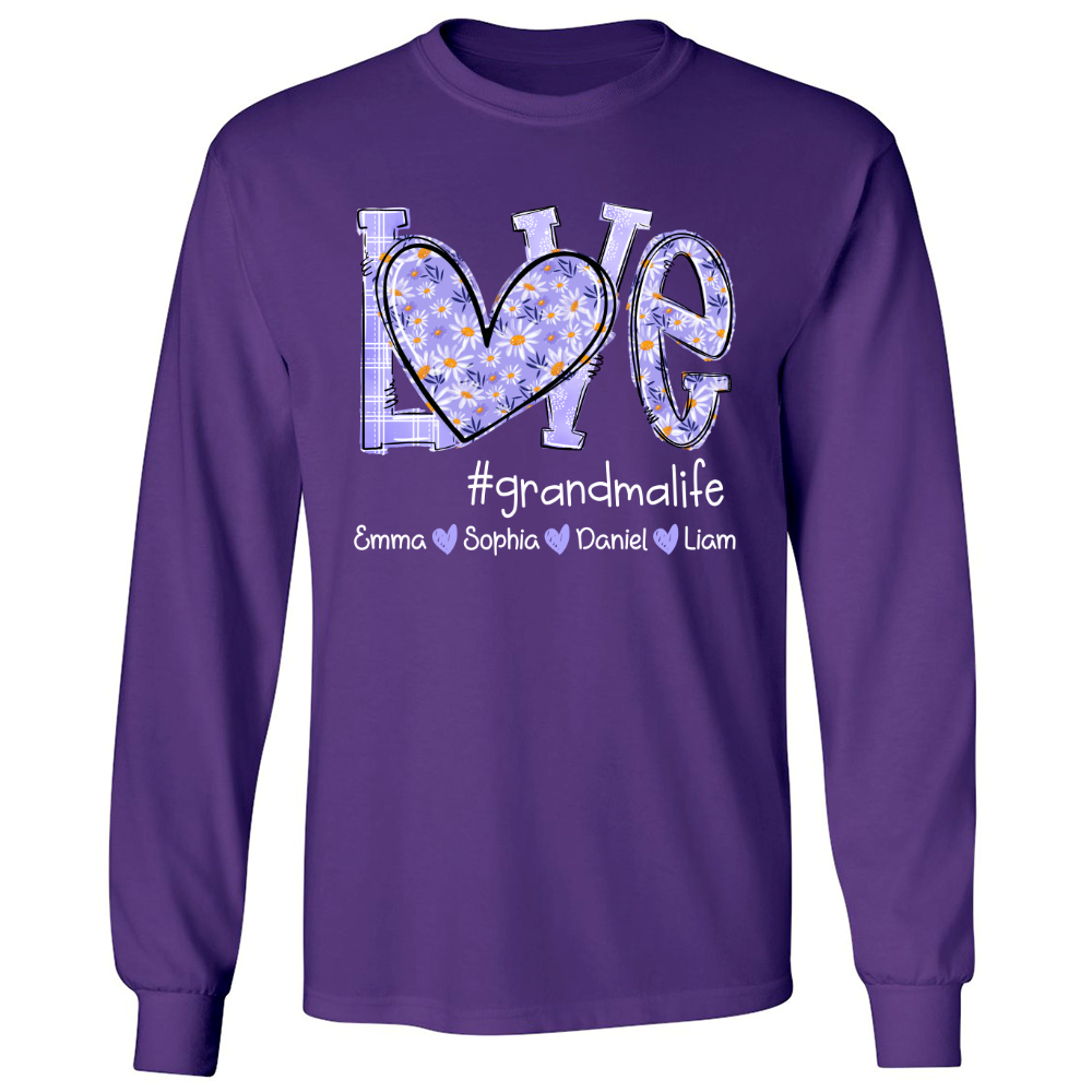 Love Daisy Purple Grandma Life With Kids TH Longsleeve