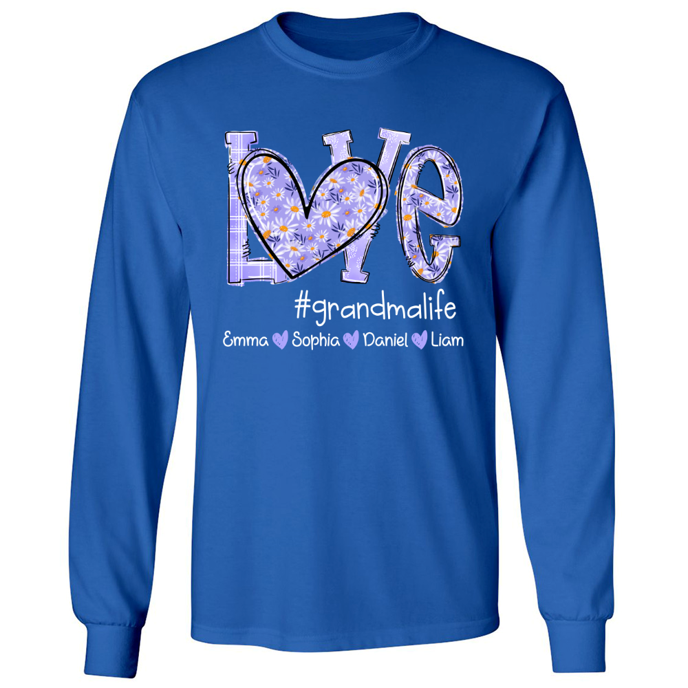 Love Daisy Purple Grandma Life With Kids TH Longsleeve