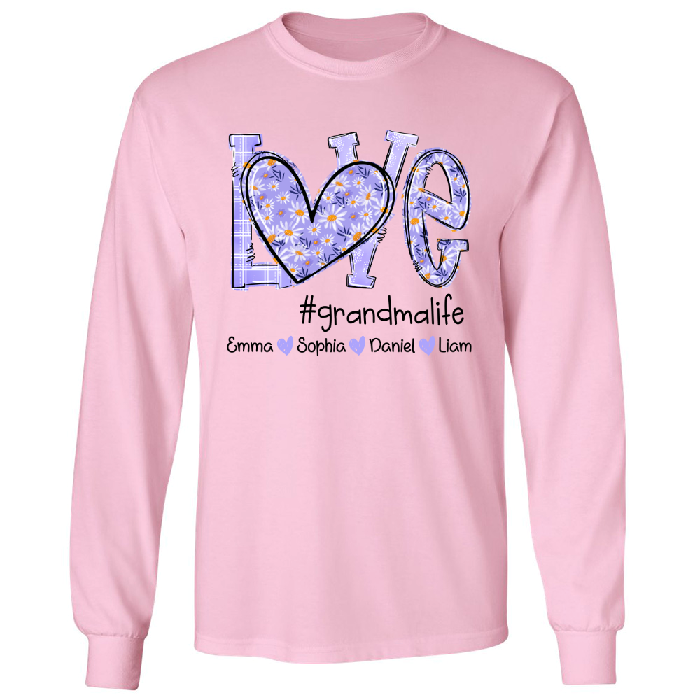 Love Daisy Purple Grandma Life With Kids TH Longsleeve