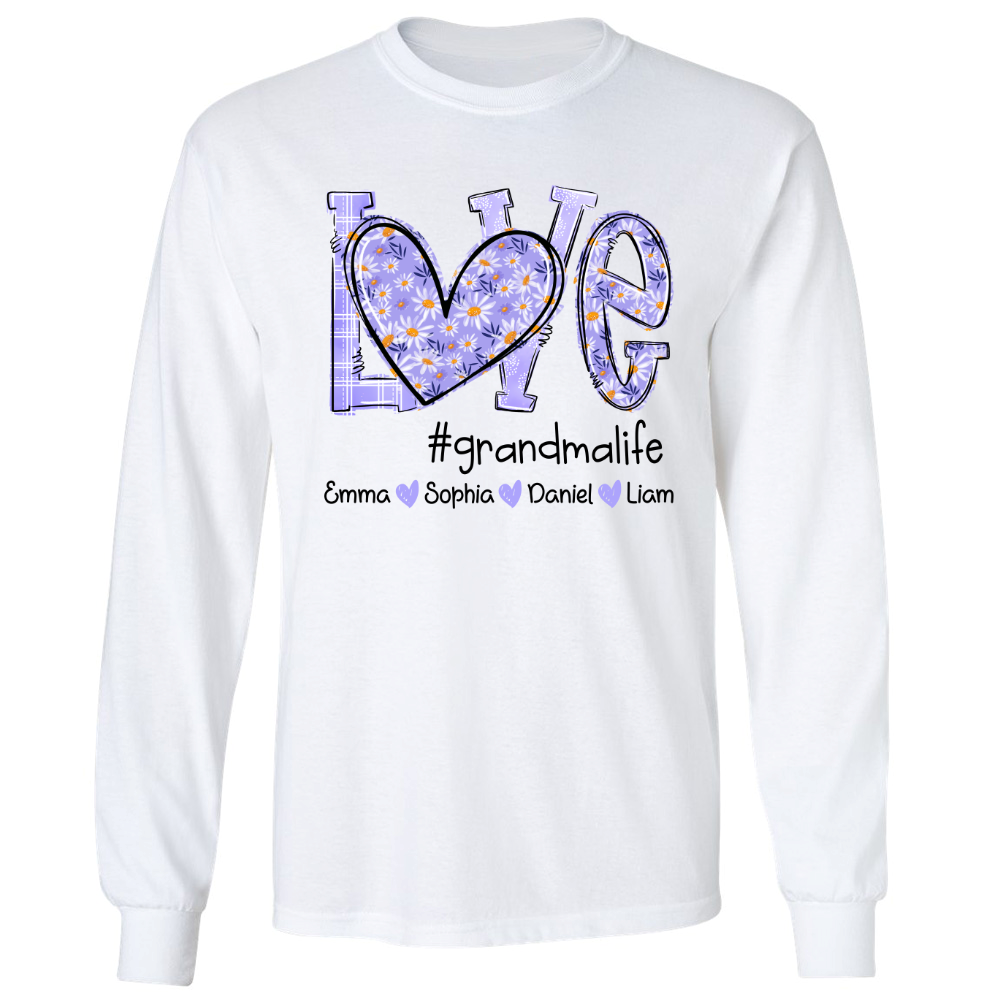 Love Daisy Purple Grandma Life With Kids TH Longsleeve