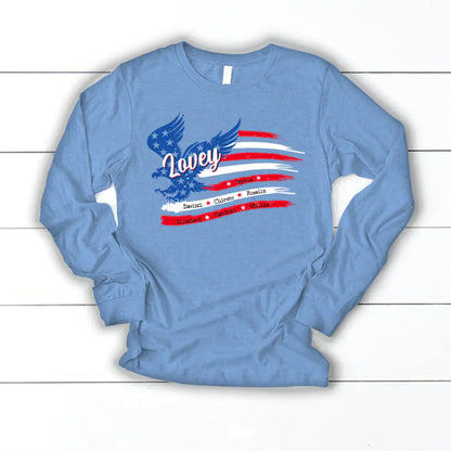 Lovey With Grandkids Names 4th Of July CTL94 Longsleeve
