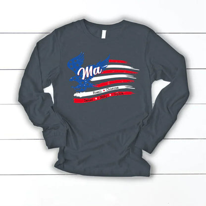 Ma With Grandkids Names 4th Of July CTL94 Longsleeve