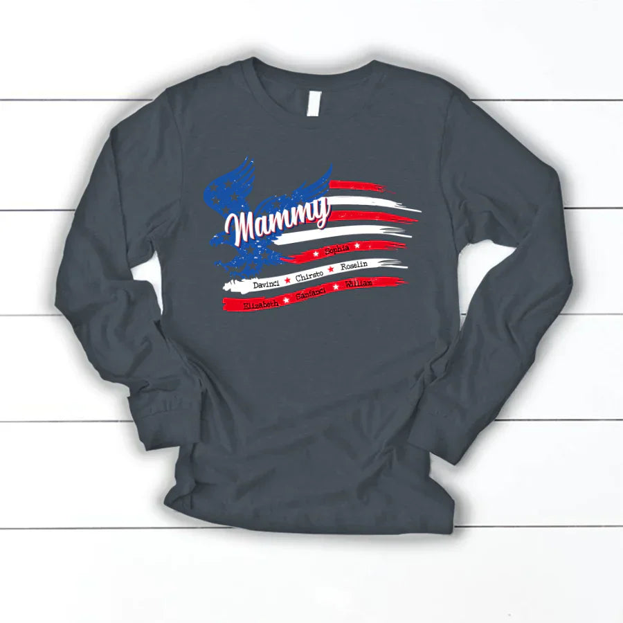 Mammy With Grandkids Names 4th Of July CTL94 Longsleeve