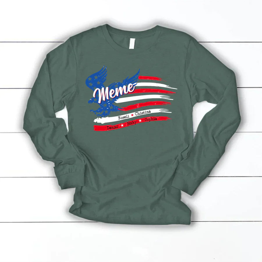 Meme With Grandkids Names 4th Of July CTL94 Longsleeve
