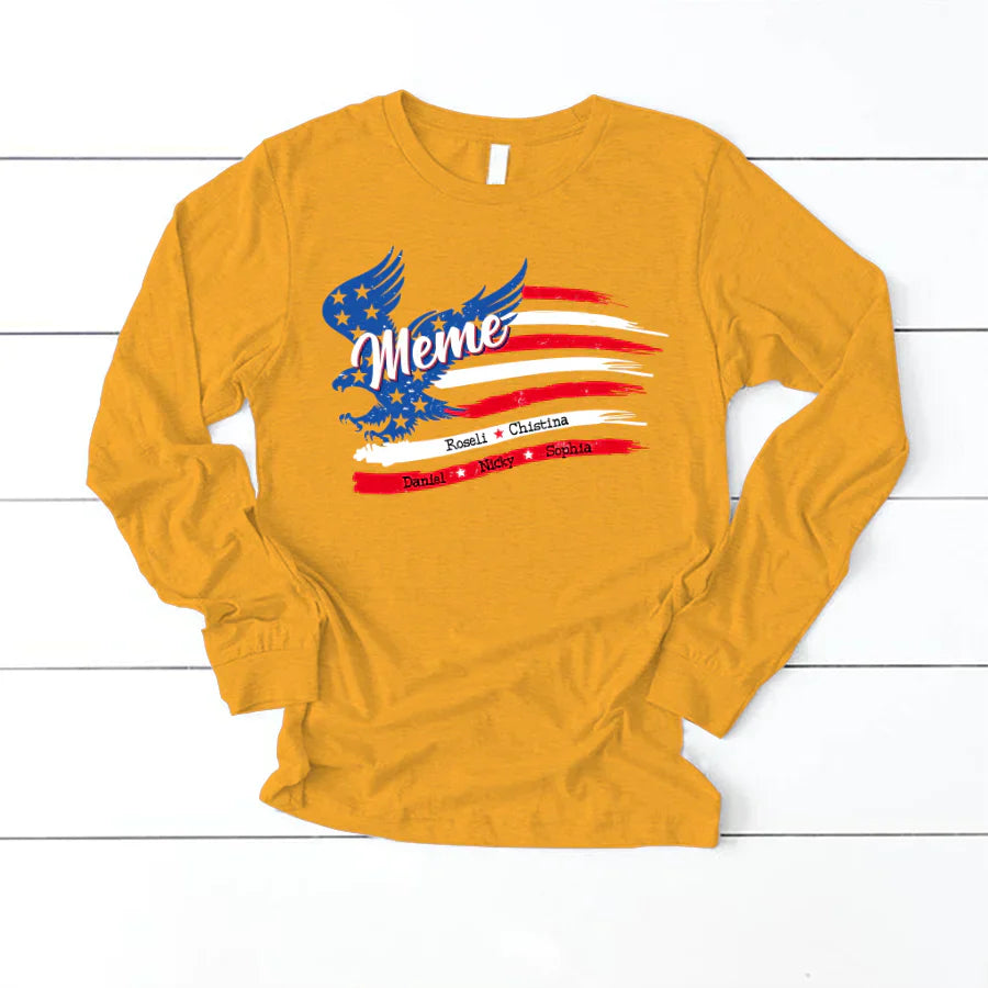 Meme With Grandkids Names 4th Of July CTL94 Longsleeve