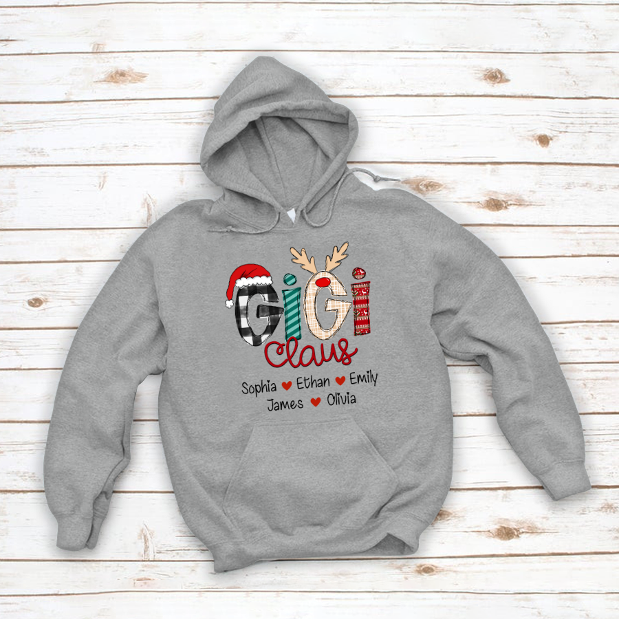Merry Chistmas Gigi Claus With Grandkids CL01 Hoodie