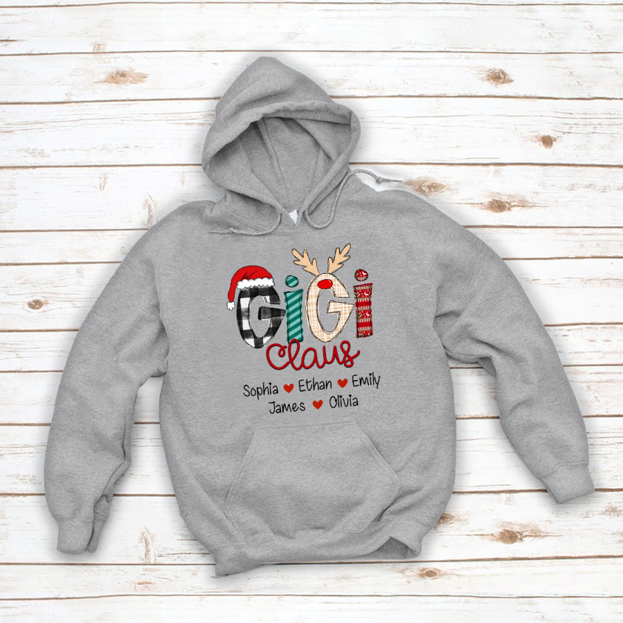 Merry Chistmas Gigi Claus With Grandkids CL01 Hoodie