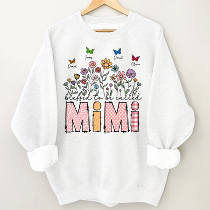 Mimi Floral And Butterfly Custom Mimi And Grandkids Gift For Mothers Day