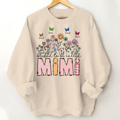 Mimi Floral And Butterfly Custom Mimi And Grandkids Gift For Mothers Day