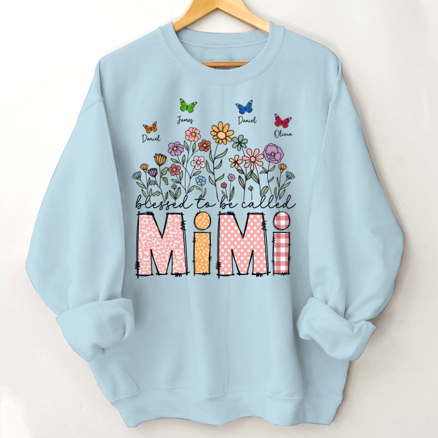 Mimi Floral And Butterfly Custom Mimi And Grandkids Gift For Mothers Day