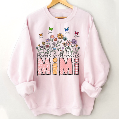 Mimi Floral And Butterfly Custom Mimi And Grandkids Gift For Mothers Day