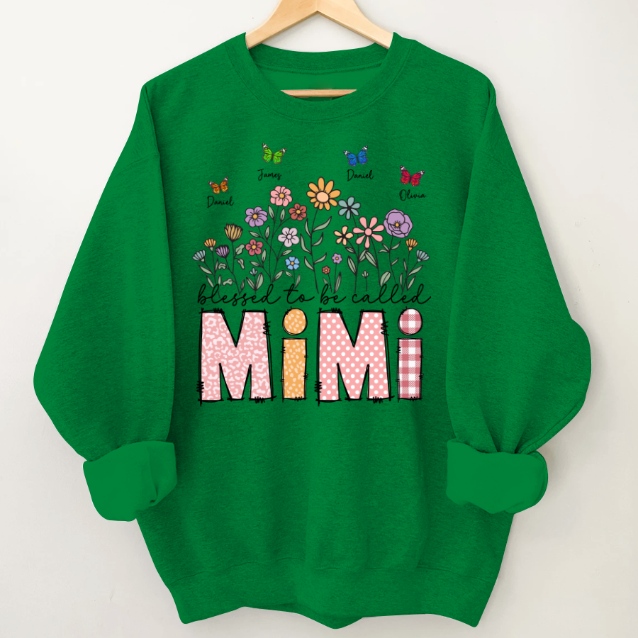 Mimi Floral And Butterfly Custom Mimi And Grandkids Gift For Mothers Day