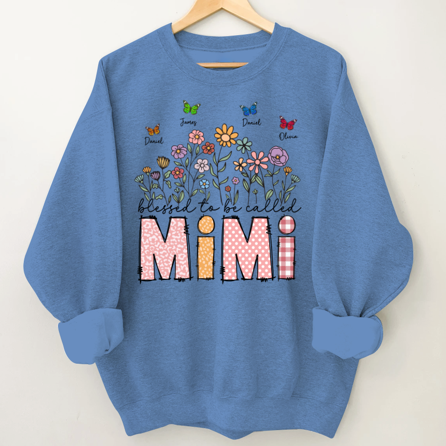 Mimi Floral And Butterfly Custom Mimi And Grandkids Gift For Mothers Day