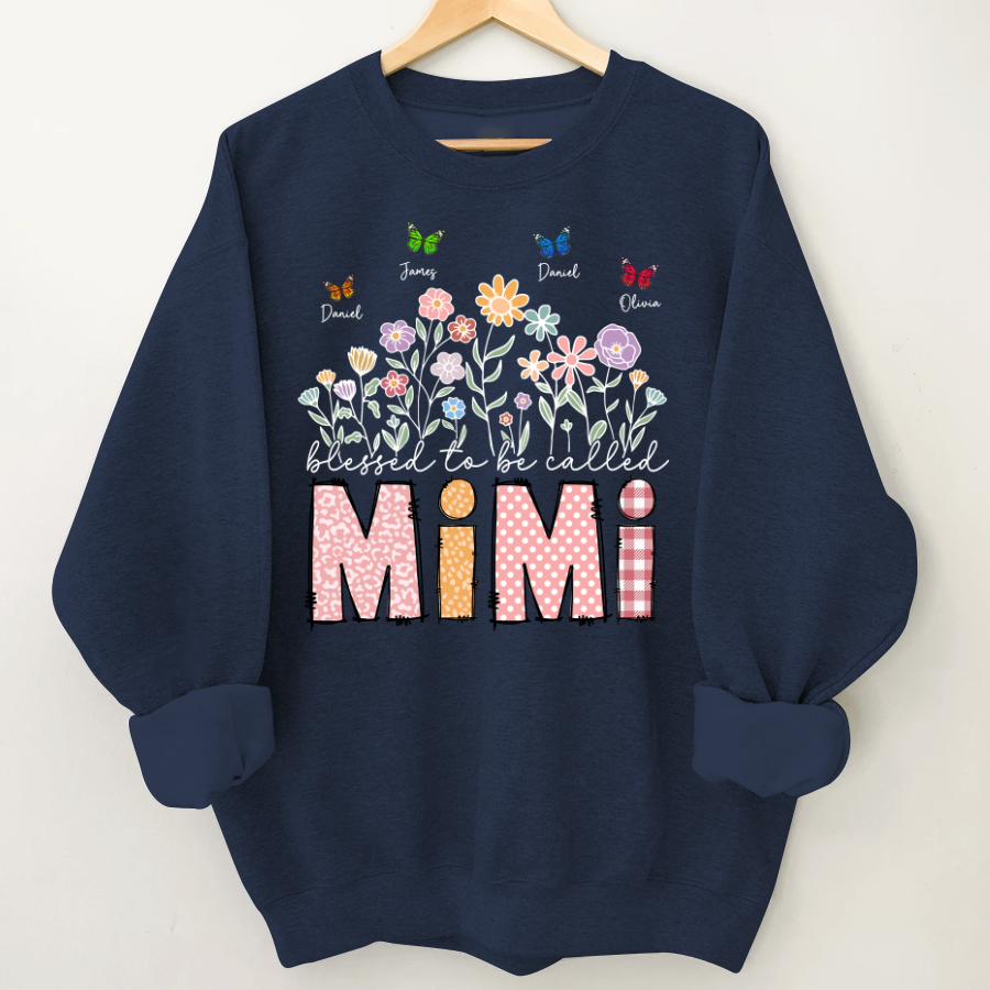 Mimi Floral And Butterfly Custom Mimi And Grandkids Gift For Mothers Day