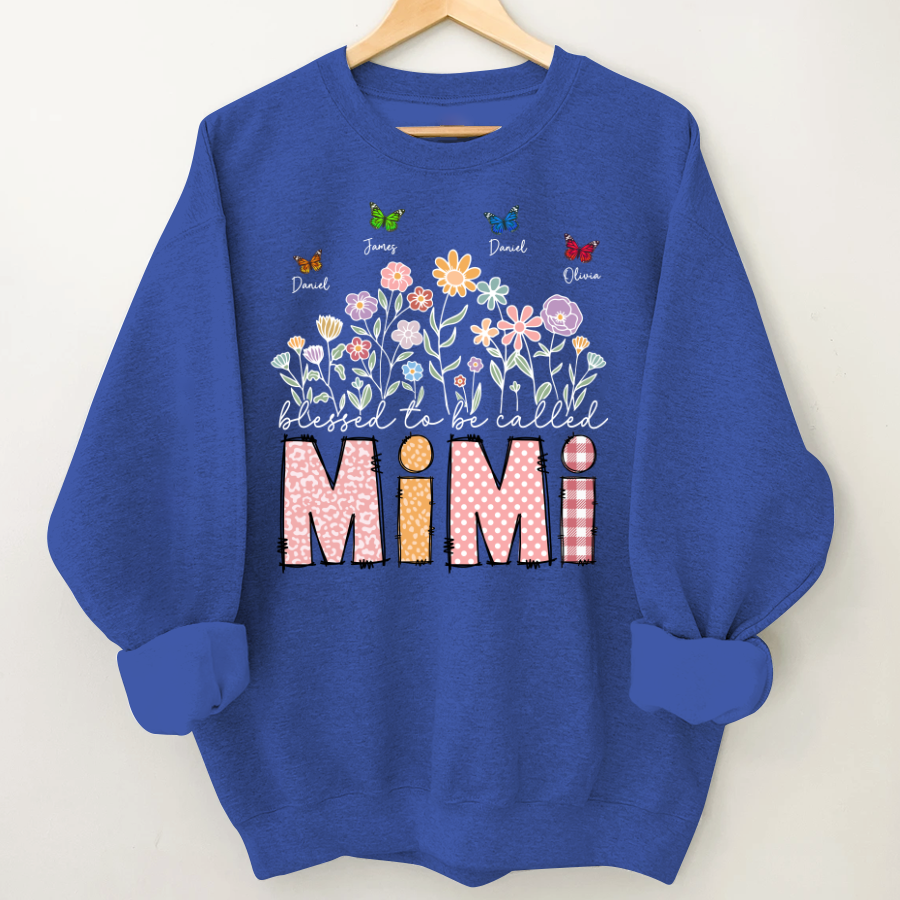 Mimi Floral And Butterfly Custom Mimi And Grandkids Gift For Mothers Day