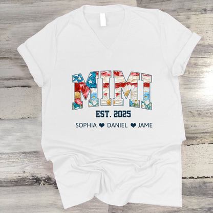Mimi Flower America Flag Patriotic 4TH of July Gift