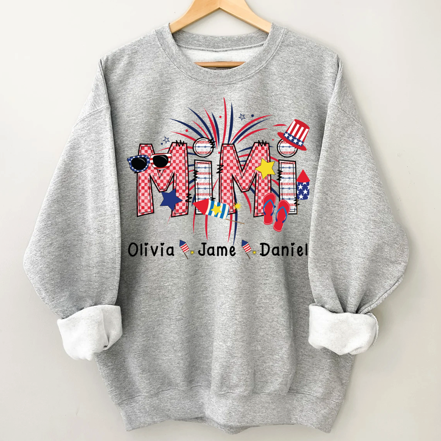 Mimi Patriotic 4th of July Custom Mimi And Grandkids Shirt