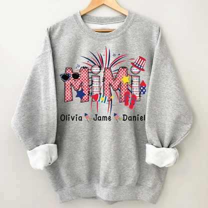 Mimi Patriotic 4th of July Custom Mimi And Grandkids Shirt