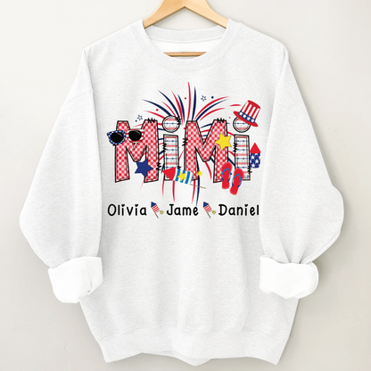 Mimi Patriotic 4th of July Custom Mimi And Grandkids Shirt