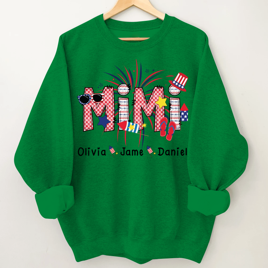 Mimi Patriotic 4th of July Custom Mimi And Grandkids Shirt