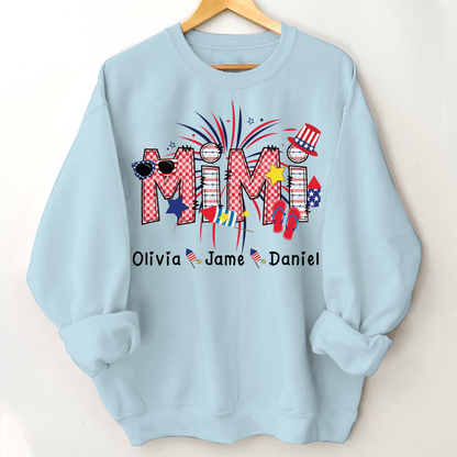 Mimi Patriotic 4th of July Custom Mimi And Grandkids Shirt