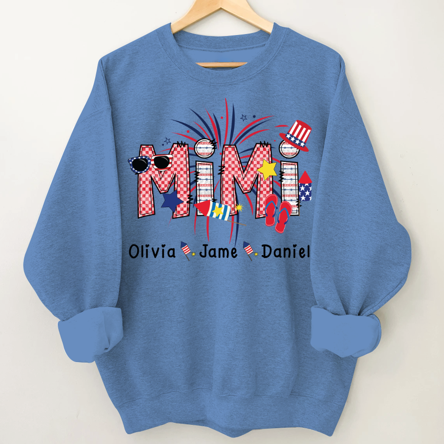 Mimi Patriotic 4th of July Custom Mimi And Grandkids Shirt
